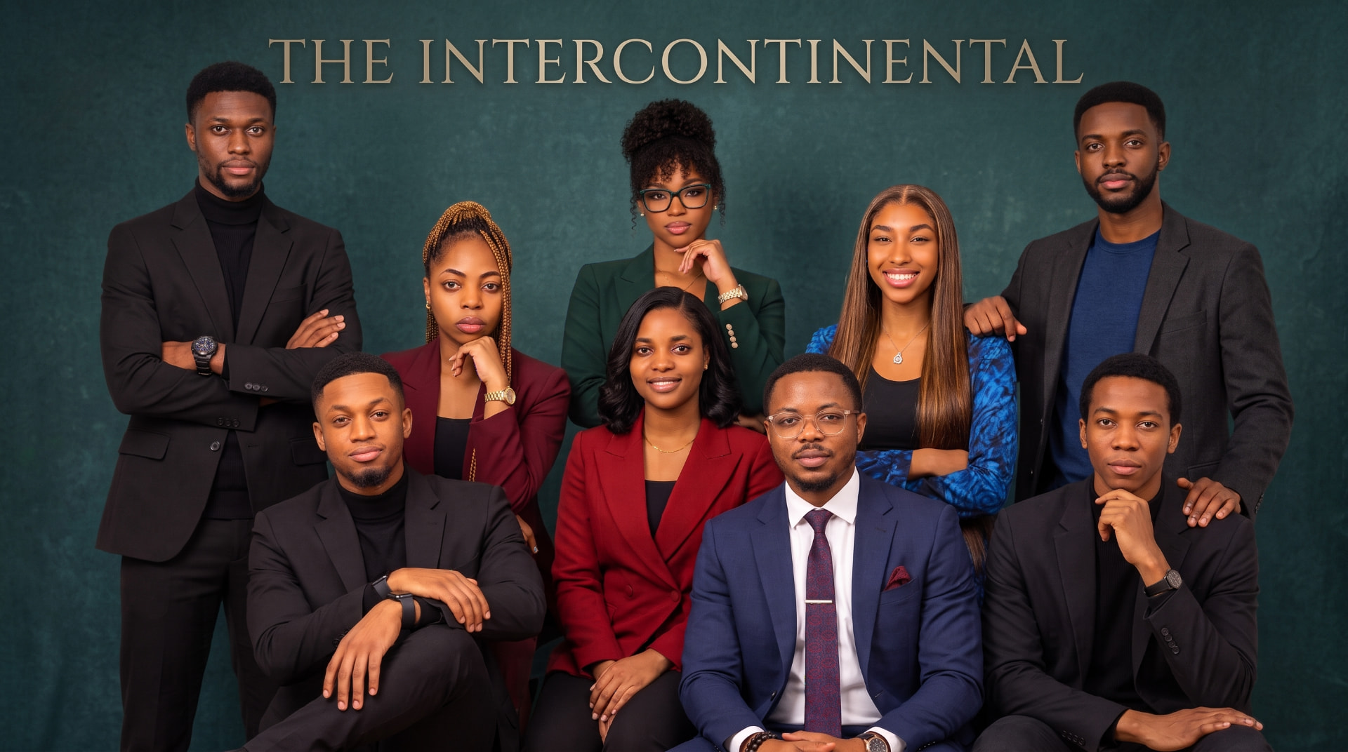 The Intercontinental Flow team gathered beneath THE INTERCONTINENTAL lettering