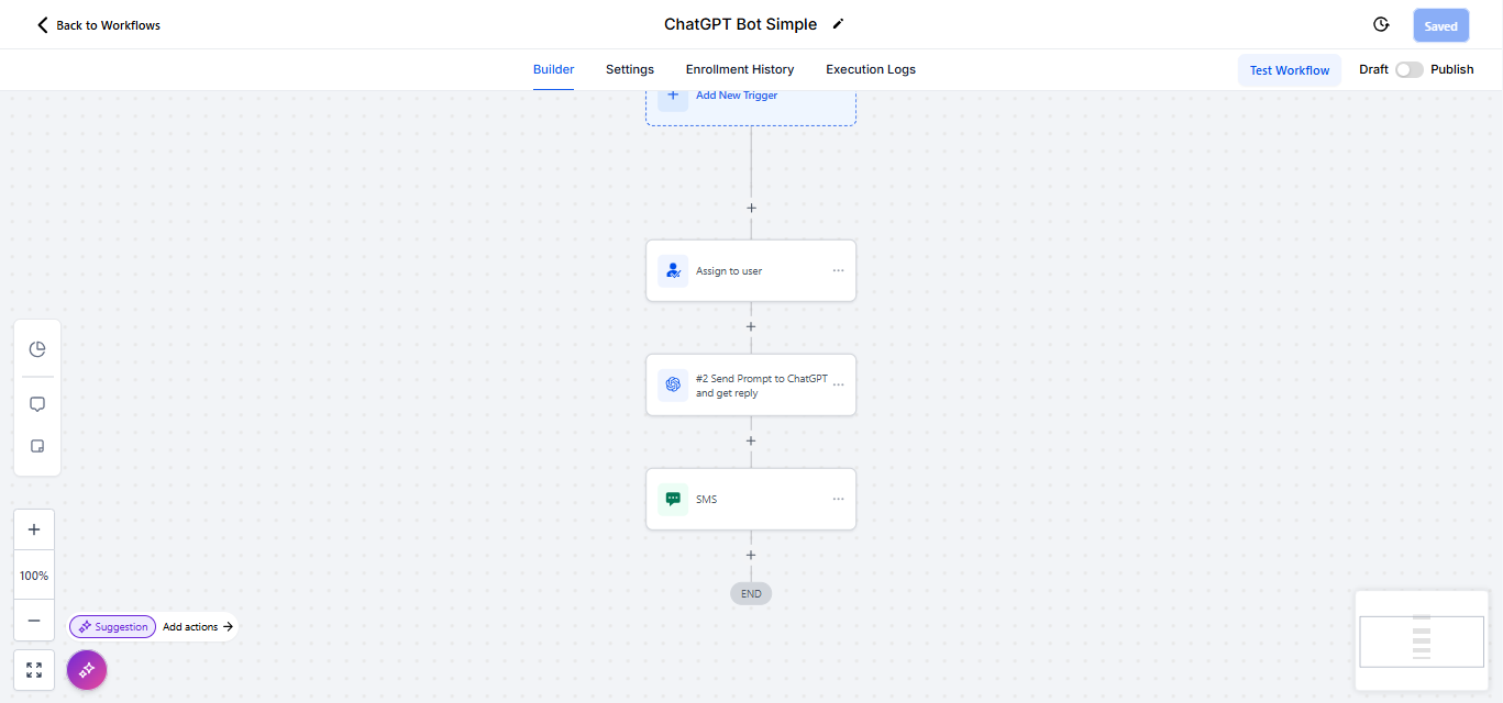 ChatGPT Bot Simple website homepage